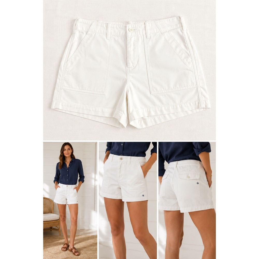 G1 All Purpose Goods White Cotton Utility Field Shorts Size 6 Patch Pocket Crown